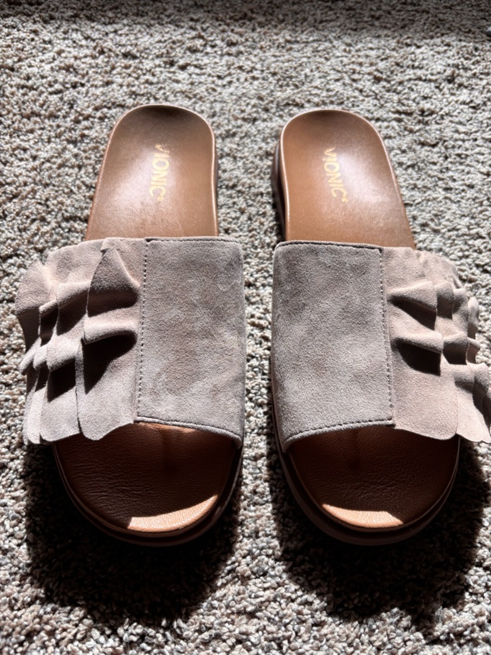 Vionic Roni Womens Adjustable Slide Sandals with Ruffle Accent - Picture 7 of 7